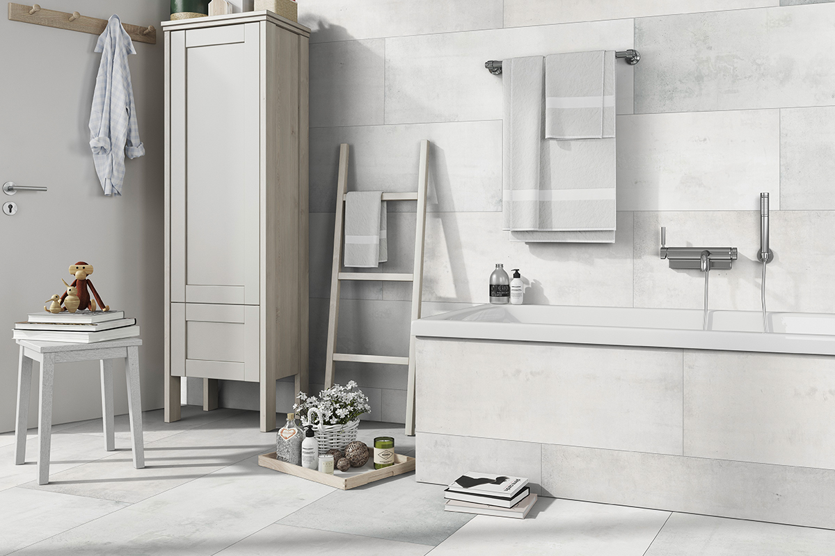 Panele Ceramin Vario od Classen można położyć zarówno na podłodze, jak i na ścianach, tworząc spójną aranżację