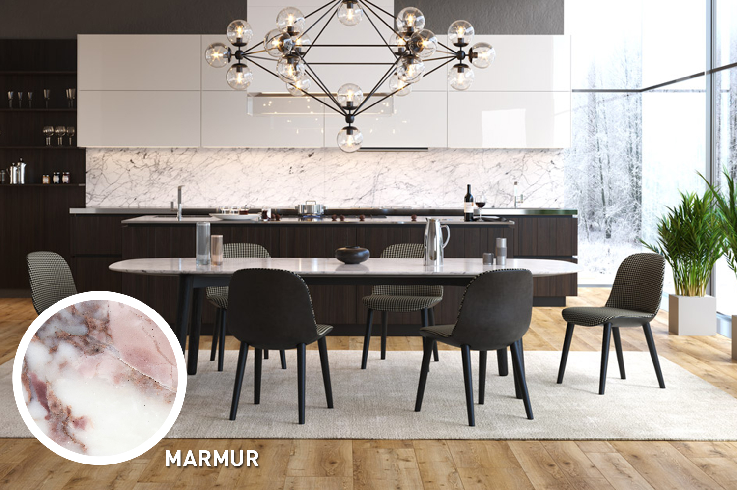 Trend 5. Marmur. Na zdjęciu podłoga Arteo Dąb Nakuru od Classen